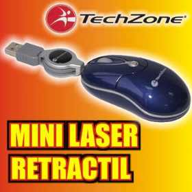 MOUSE TECHZONE MINIMOUSE LASER CABLE RETRACTIL TZML03 (AZUL)