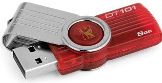 MEMORIA USB  KINGSTON 8 GB DT101 ROJA