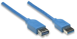 Cable de Extensión USB de Súper Velocidad  (322379) Manhattan  USB 3.2 Gen 1 - A Macho / A  Hembra, soporta velocidades de hasta 5 Gbps