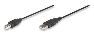 333368 Cable para Dispositivos USB B de Alta Velocidad.  USB 2.0 - A macho/ B macho, 480 Mbps, 1.8 m, Negro