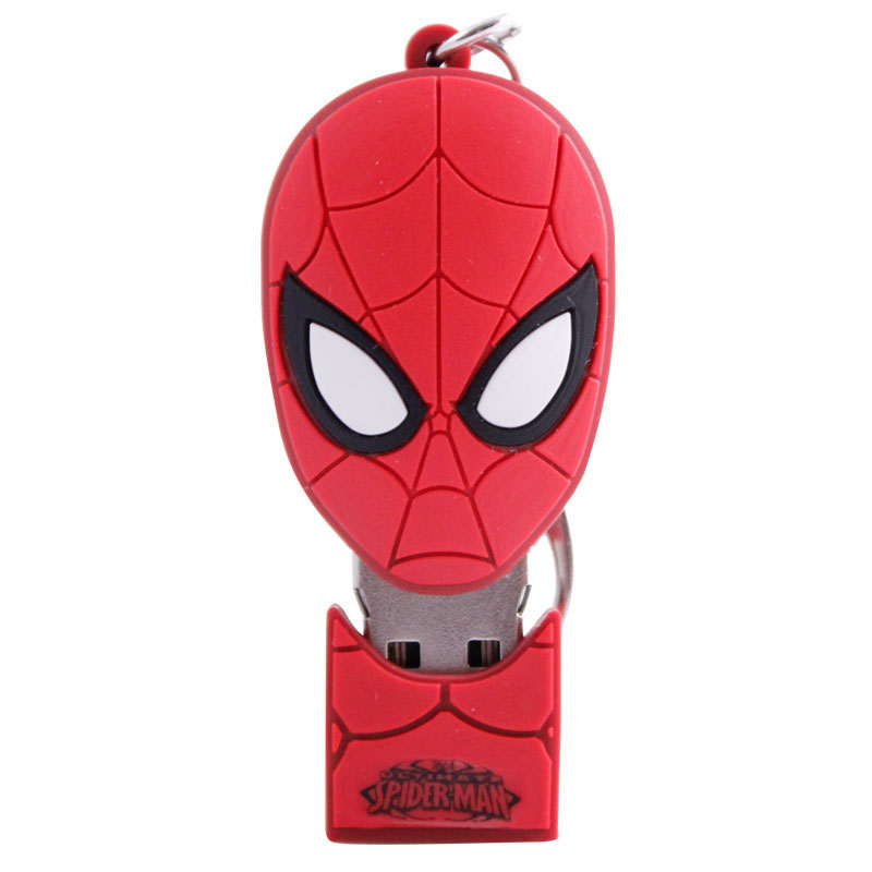 Memoria usb de 8GB modelo (SKRUSB-SPIDER8GB) con personaje de Spider-man. Color Rojo.