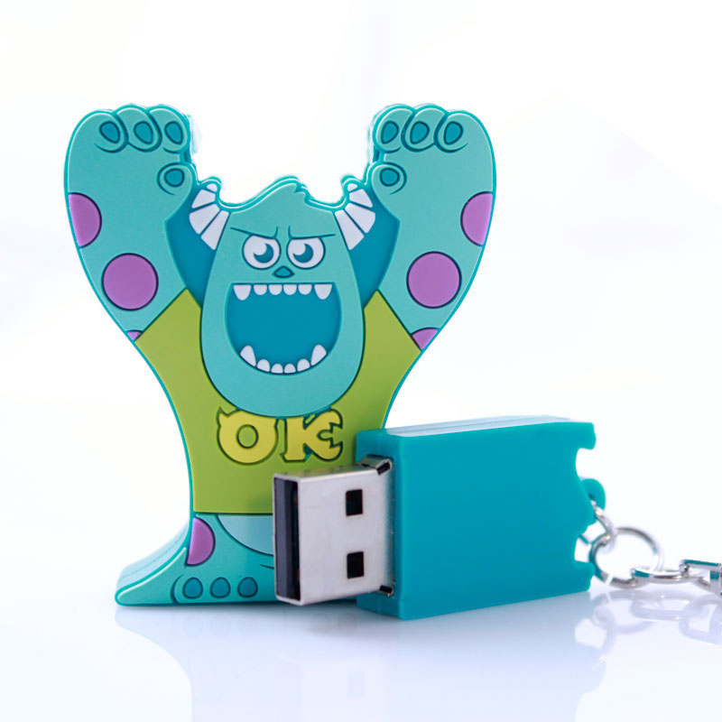 Memoria usb de 8GB modelo (SKRUSB-MONSTSULLEY8G) con personaje de Disney-Monst Sulley. Color Azul.