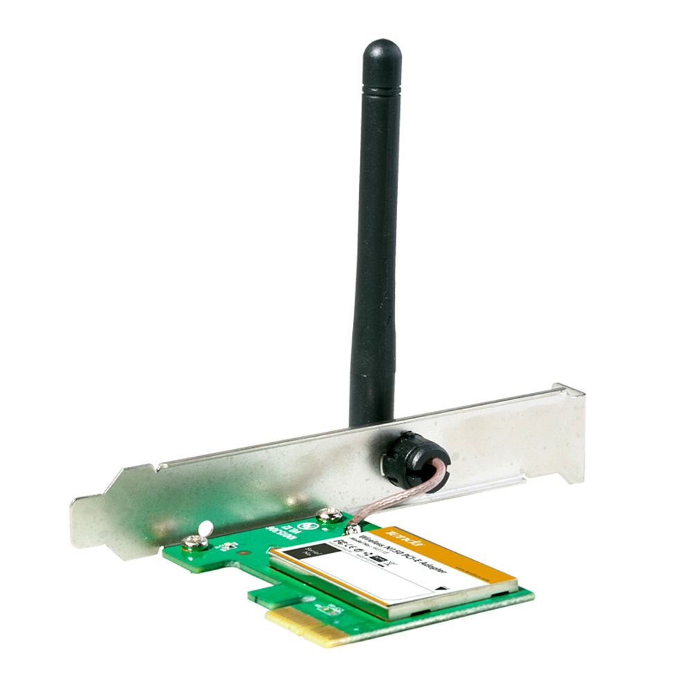 Tarjeta PCI Express Inalambrica TENDA (W311E) 150 Mbps Alta Ganancia, frecuencia a 2.4GHz, cuenta con 1 antena externa de 2.5 dBi fija, incluye sof AP para ampliar una red inalambrica, Wireless Roamin