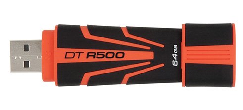 Memoria USB de 64 GB Kingston con USB Hi-Speed R500 de Goma