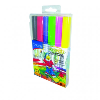 Marcador Punta Bala Rinde 350 Mts NO TOXICO Trazo Fino Color Variado con 6 pz AZOR -