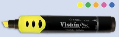 Resaltador AZOR VISION PLUS 2600AM Amarillo. Paquete con 12 Piezas. -