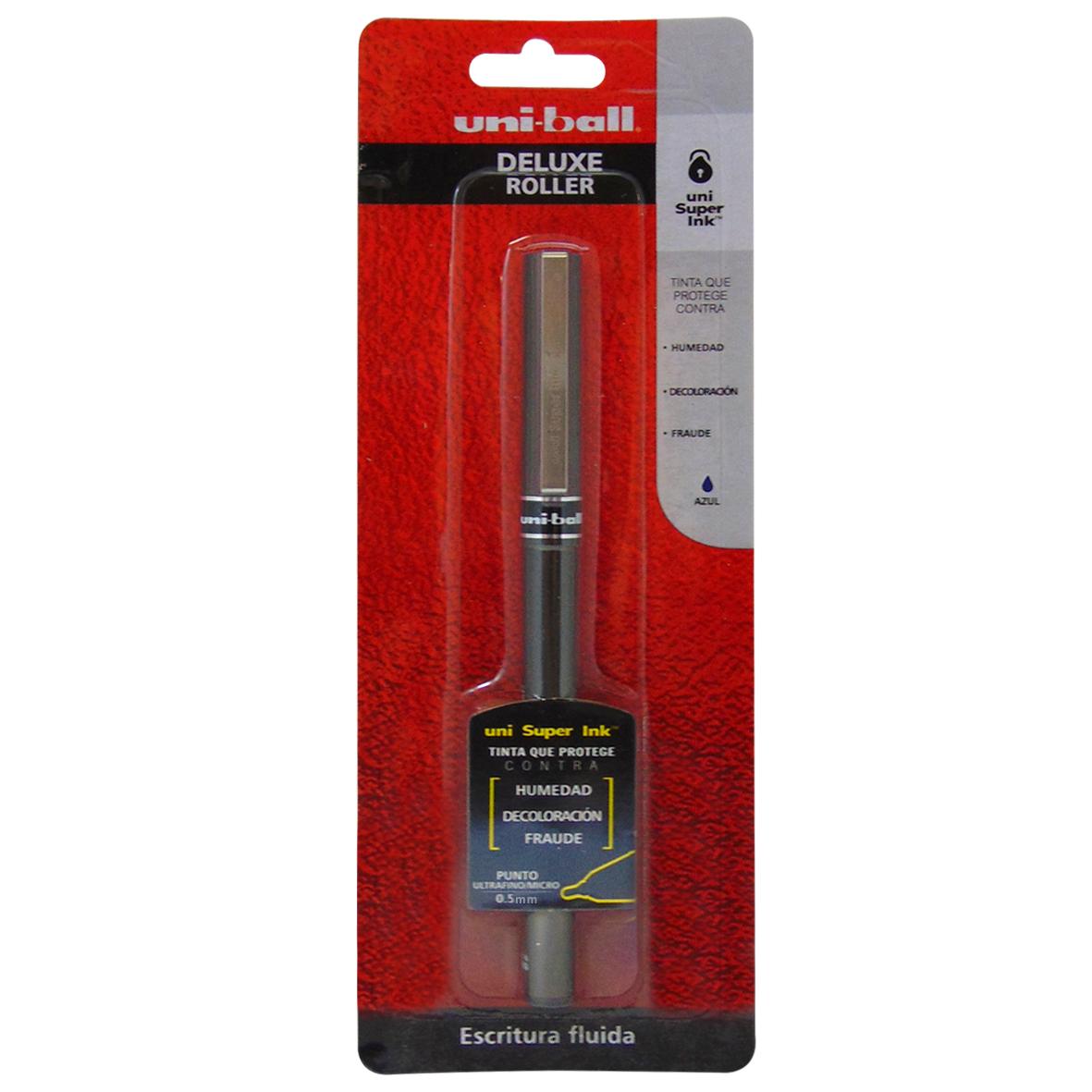 Bolígrafo AZOR UNI-BALL DELUXE ROLLER UB155AZ1 Azul. Blister con 1 Pieza. -