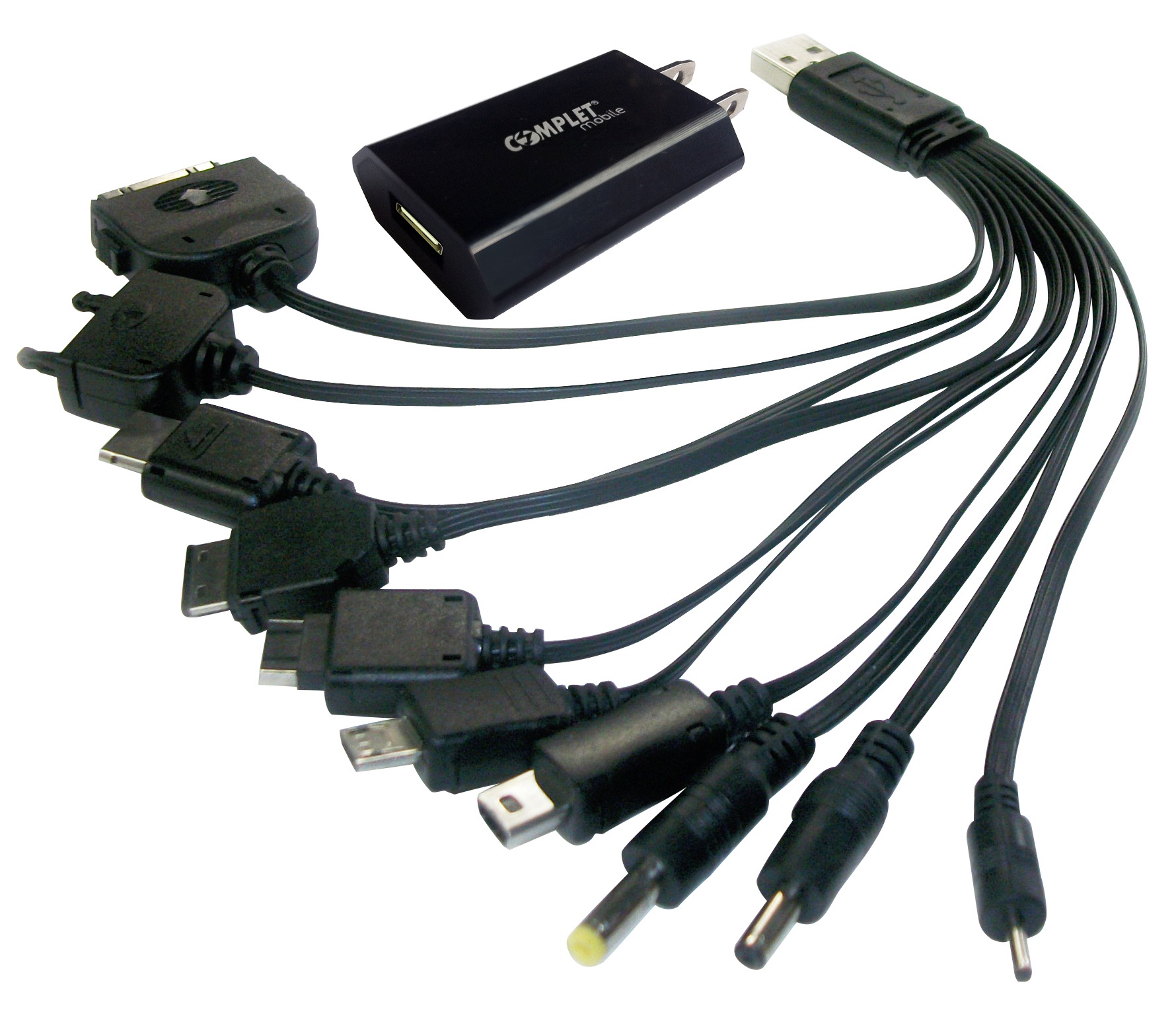 Complet USB-1-007, Interior, Teléfono móvil, MP3, MP4, Consola de juegos portátil, Smartphone, Tableta, Corriente alterna, Negro, 100 - 240V, 5V