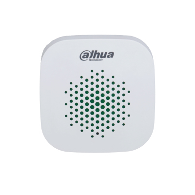 DAHUA DHI-ARA12-W2 -Sirena Inalámbrica Interior / 105 dB +- 3 / 3 Niveles de Volumen / Led Indicador /Alarma de Batería Baja / Medición de Temperatura -