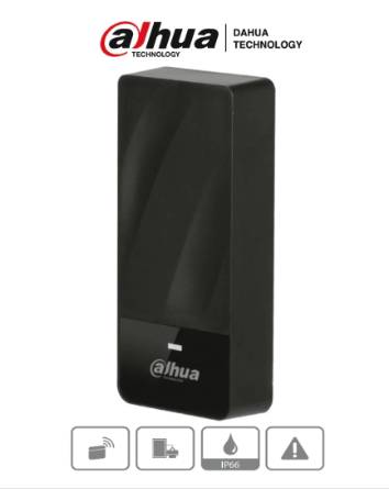 DAHUA ASR1200E-D - Lectora de tarjetas ID 125 Khz / Para exteriores / IP66 / Conexion Wiegand o RS485 / Indicador de luz y sonido -