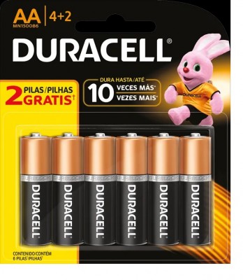 Pilas Alcalinas Duracell - Alcalino, AA, 6 pieza(s)