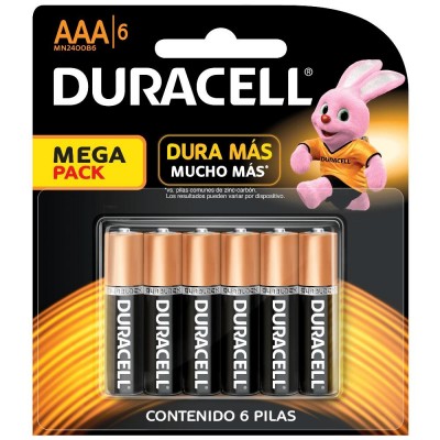 Pilas Alcalinas Duracell - Alcalino, AAA, 6 pieza(s)