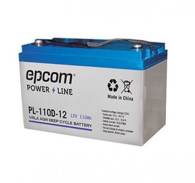 Acumulador EPCOM PL-110-D12 - Sealed Lead Acid (VRLA), 110000 mAh, Dispositivo de seguridad, 12 V, Azul, Blanco