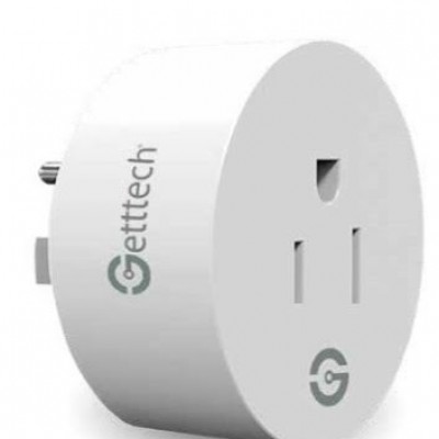 Enchufe Inteligente GETTTECH GSW-71002 - Inalámbrico, Wi-Fi, Blanco, 110V-125V