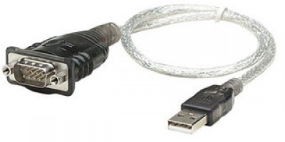 Convertidor de USB a Serial MANHATTAN 205153 - 0, 45 m, Transparente, RS-232, USB 2.0 A, Macho/Macho