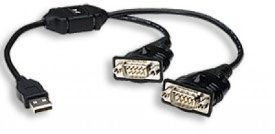 Convertidor USB a Serial - RS232 - DB9 MANHATTAN - USB 2.0, RS-232, Macho/Macho, Negro