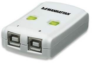 Hub USB 162005 MANHATTAN - USB 2.0, Color blanco, 2 puertos