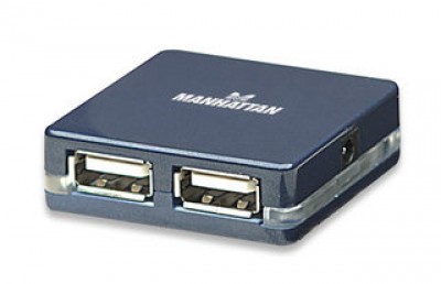 Hub USB MANHATTAN 160605 - USB 2.0/1.1, Negro, 4 puertos