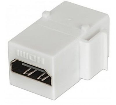 771351 Cople HDMI - Tipo Keystone, HDMI hembra a HDMI hembra, blanco, Compatible con páneles de parcheo, tapas y cajas de pared