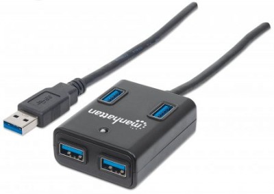 162296 Hub USB 3.0 de SuperVelocidad - hasta 5 Gbps, capacidad de carga hasta 0.9 A