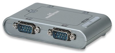 Convertidor de USB a Serial MANHATTAN - USB, 4 x RS-232 9-pin, Macho/hembra, Plata