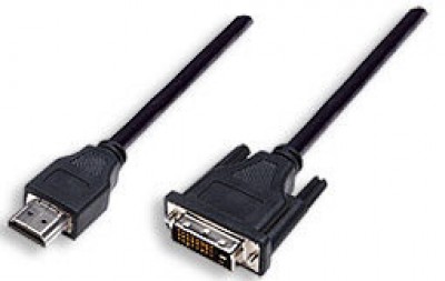 Adaptador HDMI a DVI-D MANHATTAN 372510 - Negro, HDMI, DVI-D