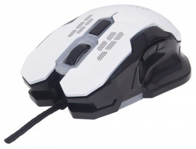 Mouse Gaming MANHATTAN 179232 - USB, Juego, Óptico, 2400 DPI, Color blanco