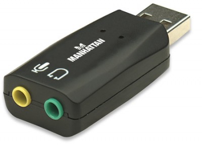Adaptador de audio MANHATTAN - USB 2.0 M, Macho/hembra, Negro