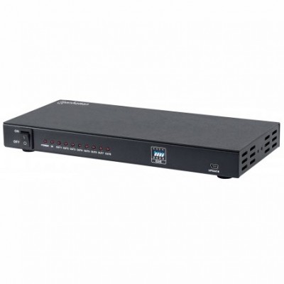 Video Splitter HDMI 4K MANHATTAN de 8 puertos - Negro, HDMI, HDMI, HDMI, Hembra/hembra