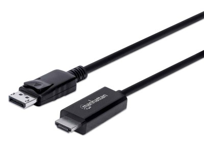153201 Cable DisplayPort a HDMI 4k - Conector Macho DP a HDMI Macho, Longitud 1.8 m, Color negro.