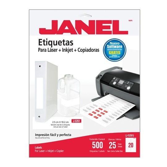 Etiquetas Adhesivas Janel 109 Láser 25x102 100 Hojas C/2000    Código: 1095261101 -