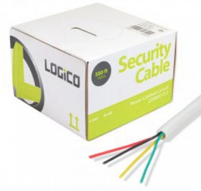 Cable de Alarma - calibre 22 AWG, multifilar, 152 metros, 4 conductores, (CCA), BLANCO