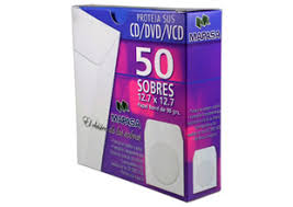 Sobre para CD HA0126 MAPASA. Caja con 50 piezas. 2.7x12.7cm. Color Blanco. -