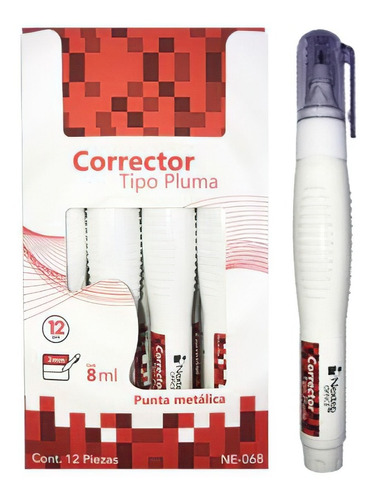 Corrector Nextep NE068 Tipo Pluma 8ml Punta Metálica c/12 Piezas -