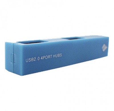 Hub USB BROBOTIX - USB 2.0, Azul, 4 puertos