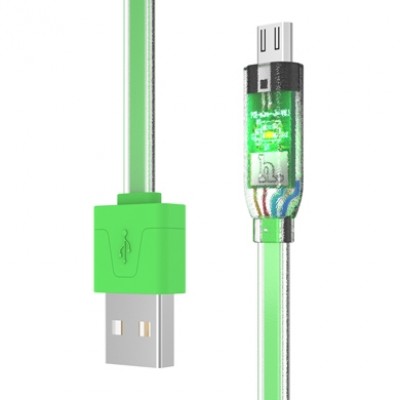 Cable Micro USB BROBOTIX 016762 - 1, 2 m, USB A, Micro-USB B, Macho/Macho, Verde