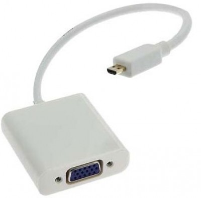 Convertidor HDMI Micro a VGA BROBOTIX 110982 - Color blanco, Micro-HDMI, VGA, Macho/hembra