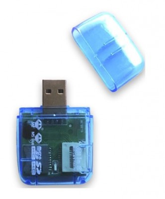 Lector USB BROBOTIX 896523A - Azul, USB 2.0