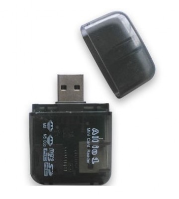Lector USB BROBOTIX 896523N - Negro, USB 2.0