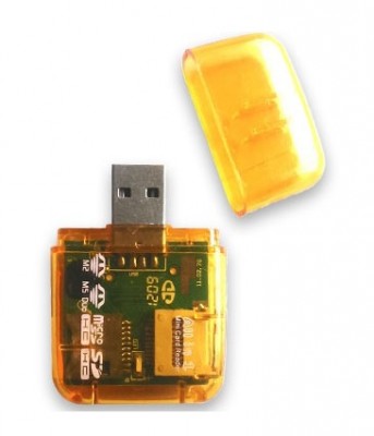 Lector USB BROBOTIX 896523Y - Amarillo, USB 2.0