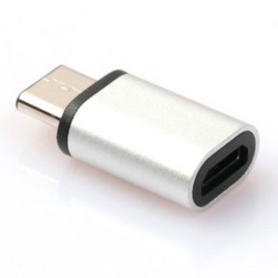 Adaptador  BROBOTIX 235694 - USB C, Micro USB Hembra, Plata