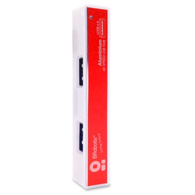 HUB USB BROBOTIX 180727-6 - USB, Rojo, 4 puertos
