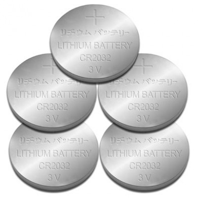 Batería CMOS CR2032 - Pack de 5 pzs, Litio, 3 V. Larga duración, 350323 BROBOTIX