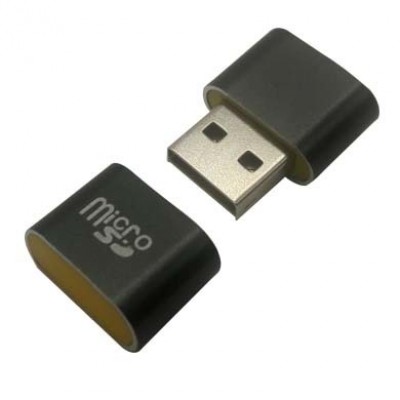 Lector USB Mini BROBOTIX 170188N - USB V2.0, Micro SD, Negro