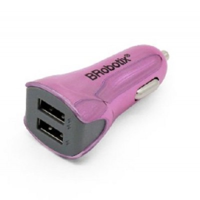CARGADOR BROBOTIX 2 PTOS USB P/AUTO 963264 - Rosa, Auto, Encendedor de cigarrillos, 5 V, 2