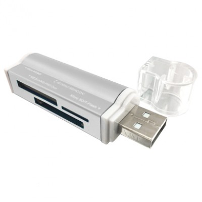 Lector USB BROBOTIX 180420P - Plata, USB 2.0