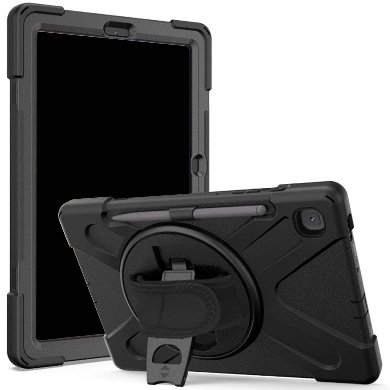 FUNDA PROTECTOR DE USO RUDO - CON CORREA Y GIRO 360º PARA SAMSUNG GALAXY TAB S6 LITE 10.4 SM-P610, SM-P615, SM-P613, SM-P619 (6001516), Brobotix