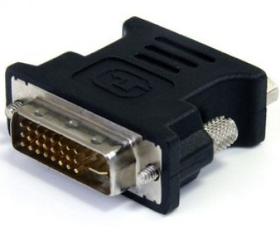 Adaptador DVI a VGA BROBOTIX - Negro, DVI-I, VGA