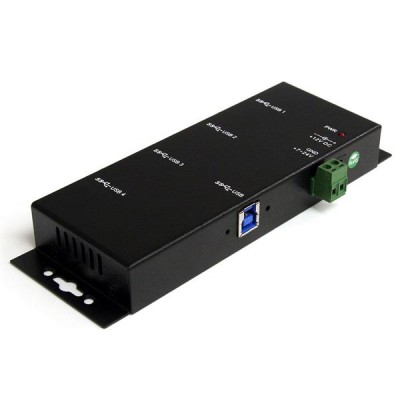Concentrador HUB StarTech.com ST4300USBM - USB 3.0, 4, 5000 Mbit/s, Negro, Acero
