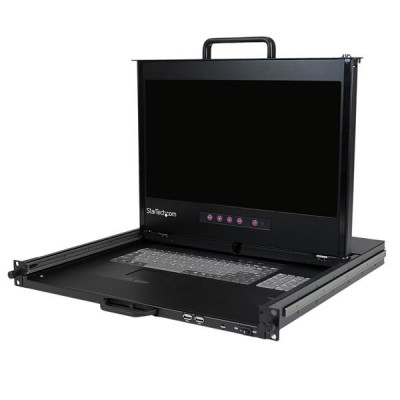 Consola 1U con pantalla LCD StarTech.com - Negro, Acero, USB, PS/2, DVI, VGA